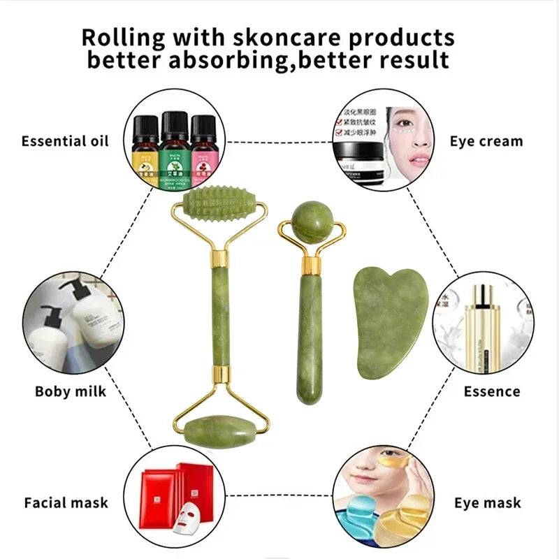 Jade Roller and Gua Sha Set